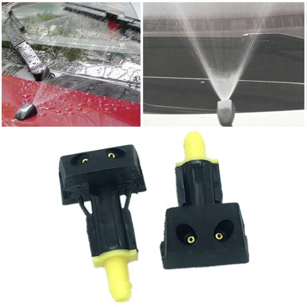 2pcs Car Front Windshield Washer Wiper Water Spray Nozzle For Nissan Tiida Auto Accessories