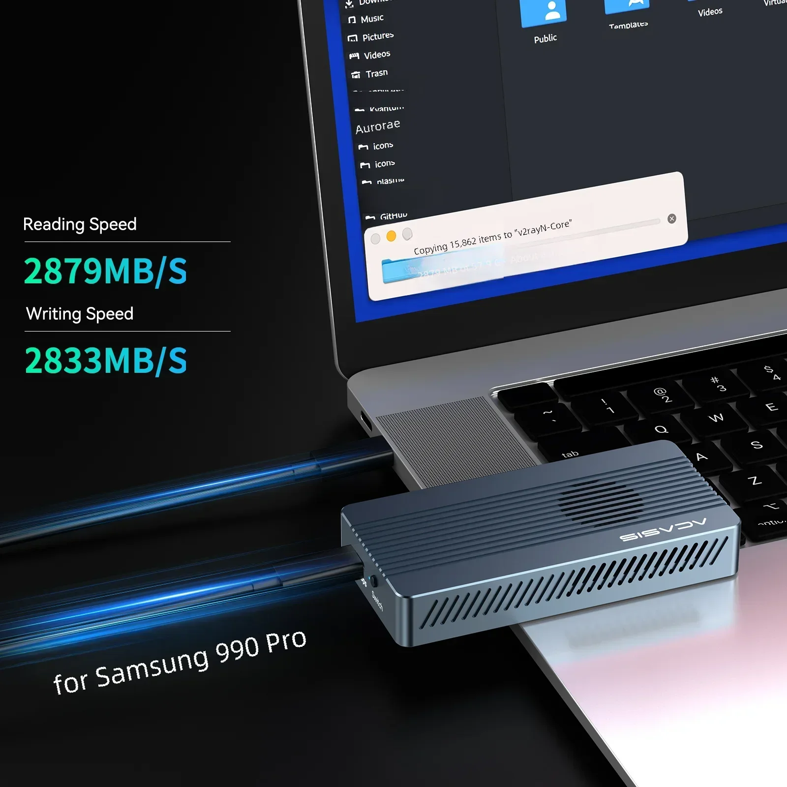 ACASIS 40Gbps USB 4.0 SSD Case Thunderbolt NVME M2 Enclosure 8TB Case SSD Compatible With Thunderbolt 4/3 USB3.2/3.1/3.0 JHL7440 ssd enclosure