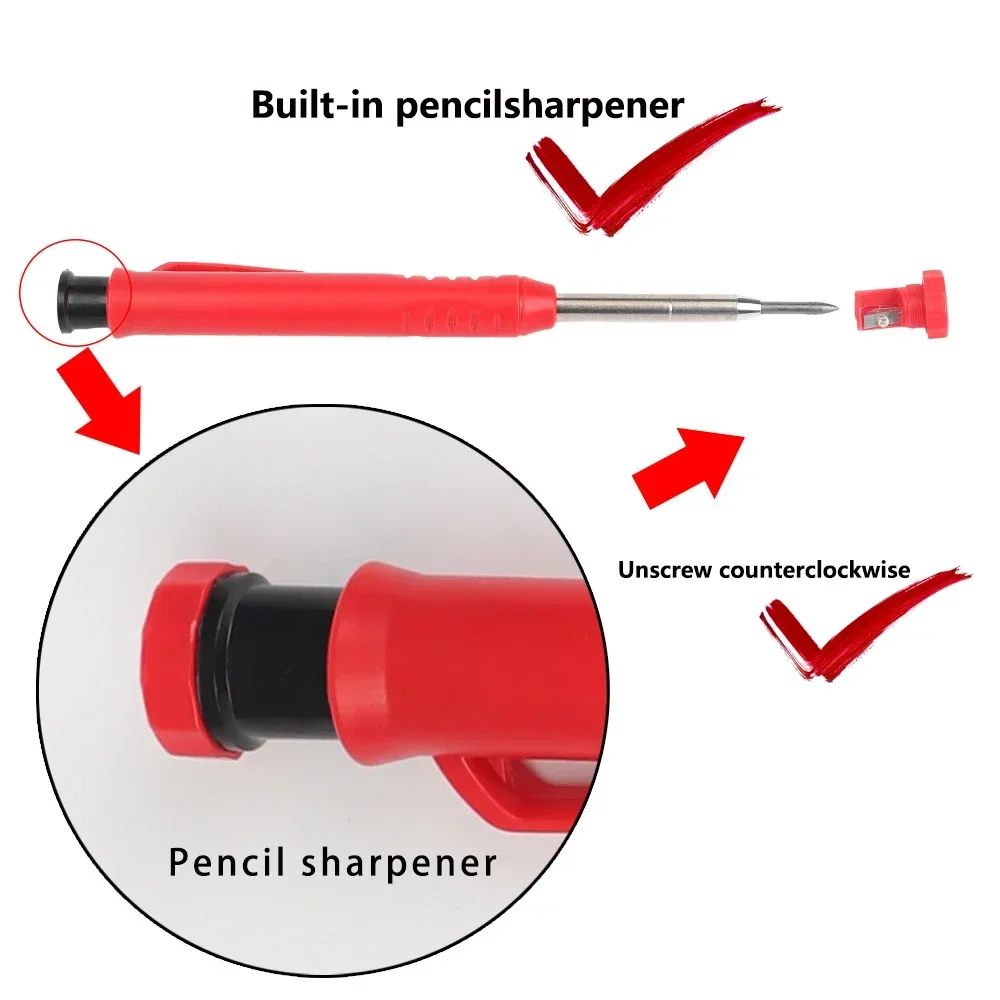 Premium Carpenter's Mechanical Pencil with Deep Hole Marker and Sharpener