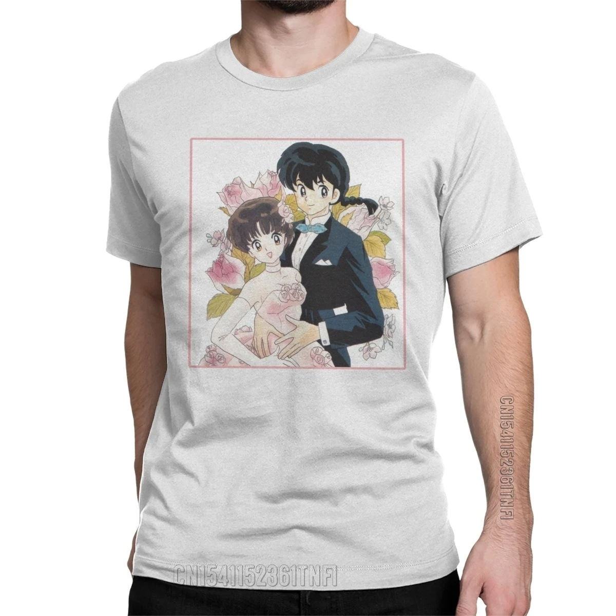 

Crazy Ranma And Akane Tendo Married T-Shirt Men Crew Neck 100% Cotton T Shirt Classic Short Sleeve Tee Shirt Tops