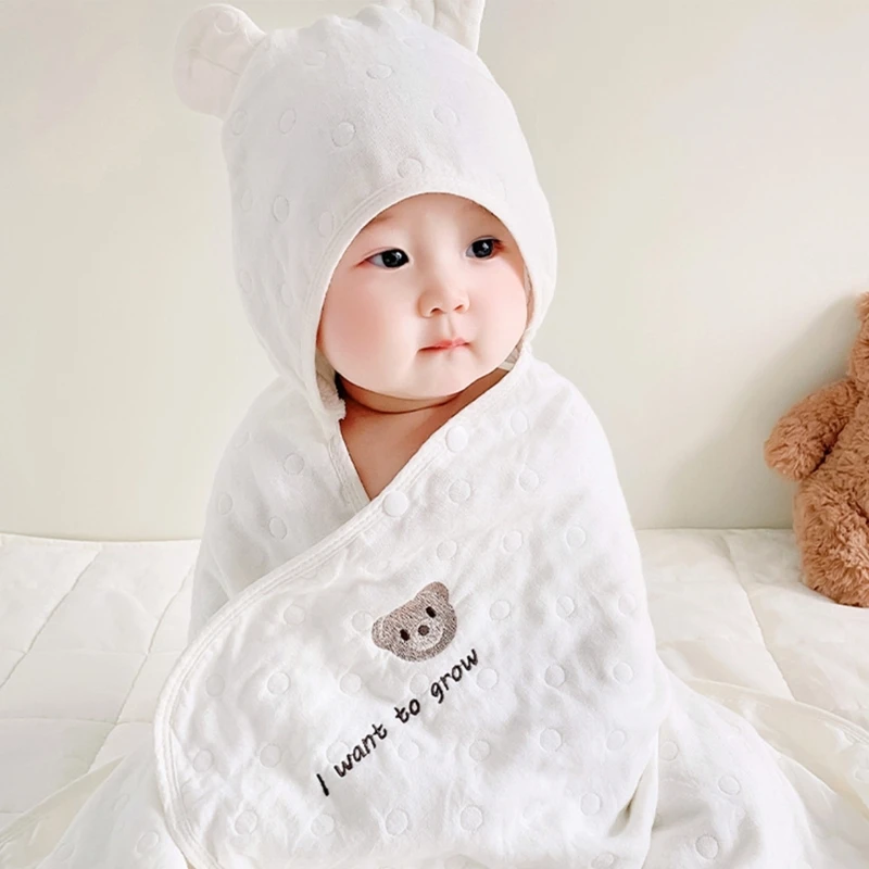 

Хлопковое детское полотенце с капюшоном, банное полотенце, искусственная накидка, 6-слойное приемное одеяло, подарок для детей