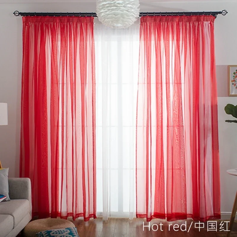 Sheer Curtains European American Style Multicolor Bay Window Living Room