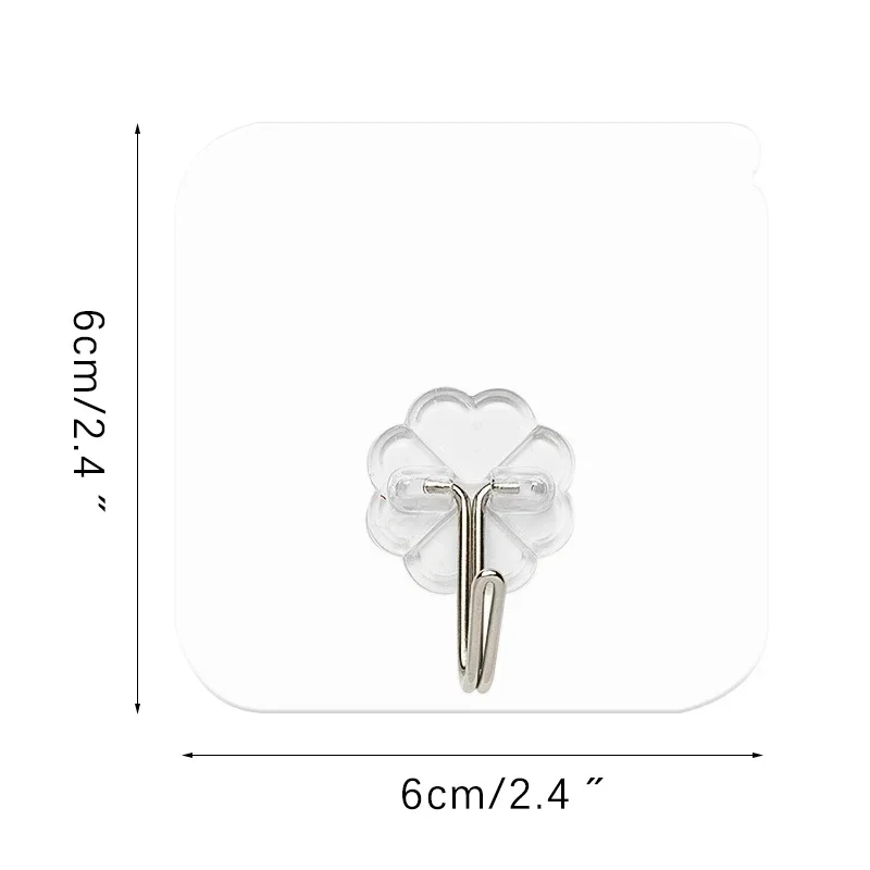 Description Picture 2 of item20Pcs Bathroom hookTransparent Wall Hooks Hangers Self Adhesive Door Wall Hangers Hooks for Key Bag Kitchen Bathroom Accessories