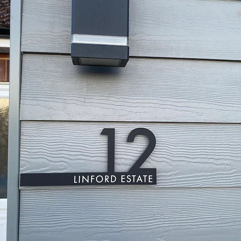 Door Plate Personalized Custom Laser Cut Acrylic Modern House Number Sign Name Address Plaques Outdoor Name Home Decor Plates acrylic sign plaques