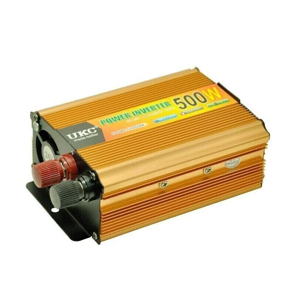 Inverter 500W 12V A 230V Onda Sinusoidale Modificata - Con Presa E USB, Per Camper, Auto, Viaggi, Campeggio