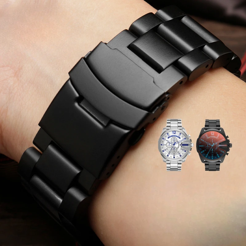 22 24 26Mm Cinturino Ispessente In Acciaio Nero Per Panerai Lu Mino 776 Diesel Solid Steel Seven Fridaies Accessori Da Uomo