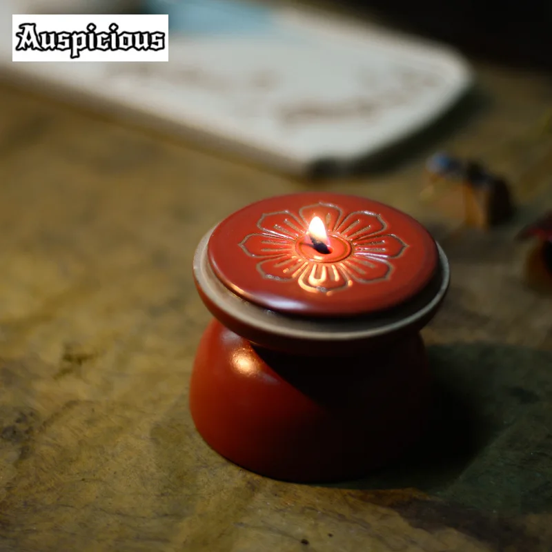 생일 축하 케이크로 만든 로맨틱한 선물과 귀여운 생일 파티 장식의 창의적인 시뮬레이션 10 앤티크 둔황 작은 꽃 세라믹 오일 램프, 거치대 촛불 거치대, 선 촛대 향기 촛불 조명, 찻그릇 장식 공예