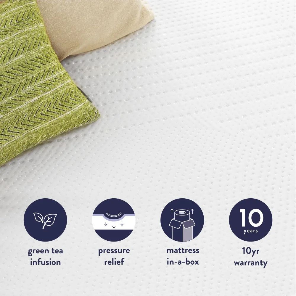 New Mattress 5 Inch Queen Mattress, Green Tea Memory Foam Mattress for Kids and Adults