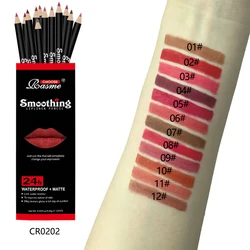 12-Piece Professional Lip Liner & Matte Lipstick Pencil Set - Assorted Colors (CR0202)