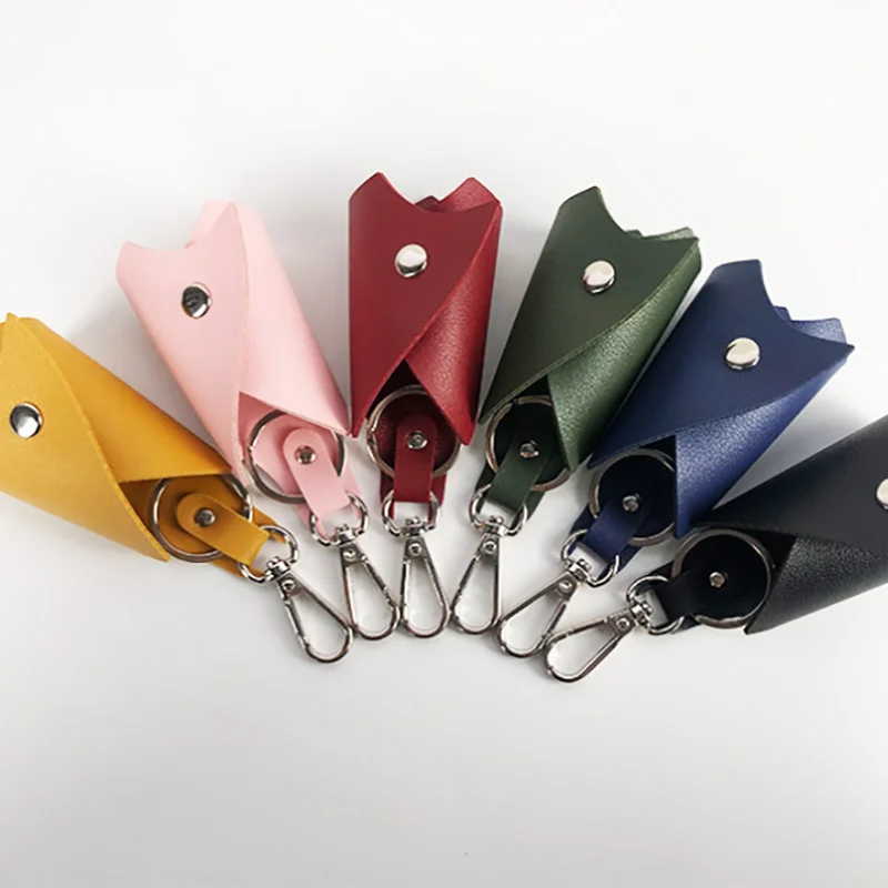 Initials Bat Shaped Key chain PU Leather Car Key Wallet Windbreaker Shape Protective Cover ring