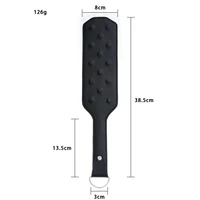 38.5CM Enhance Pain Quincunx Leather Stainless steel Spikes Spanking Paddle Slapper Whip for Horse Training 2