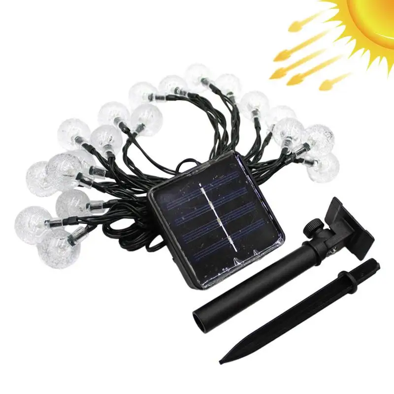 

Crystal Globe Solar String Lights Solar Globe Lights With 20 Shatterproof Bulbs 196.85 Inch Waterproof Solar Powered Patio