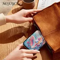 Colorful Pattern Rhinestone Mosiac Zipper Wallet Handbag Diamond Painting Card Holder Coin Purse DIY Craft Female Outdoor Bag