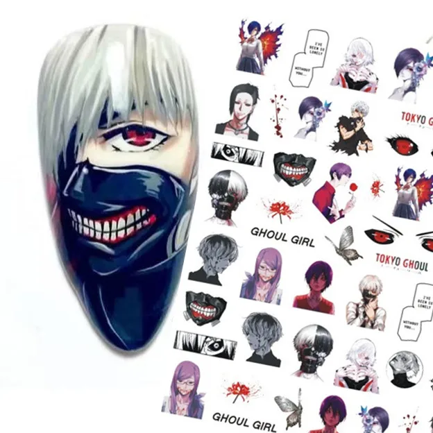 TSC-123-338 Anime Big Eyes Tokyo Ghoul 3d Nail Art Sticker Nail Deco Slider TSC-301