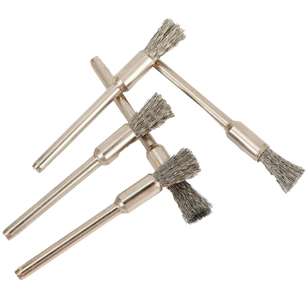 15Pcs Stainless Steel Brush Steel Wire Wheels Brushes Drill Rotary Tools Polishing Dremel Rotary Tools Metal Rust Removal Brush