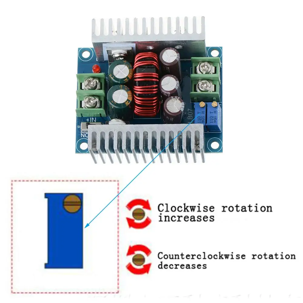 Constant Current CC CV Buck Converter Module DC 6-40V to 1.2-36V 20A 300W Adjustable Step Down Voltage Regulator Power Supply