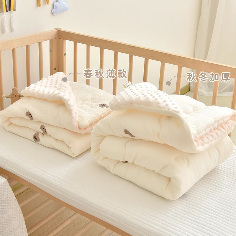 Winter Warm Baby Quilt Comforter Quilted Blanket Summer Soft Nap Cover Bed Thick Blanket Newborn Infant Swaddle Wrap Bedding