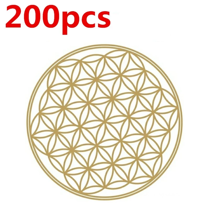 200pcs Flower of Life Energy Sticker Golden PVC Transparent 3cm Crystal Jewelry Stickers car stickers self adhesive stickers vinyl stickers vinyl wall stickers glow in the dark stickers chalkboard stickers chalkboard wall stickers tiles sticker transfers kraft paper wall pictures scratch poster game