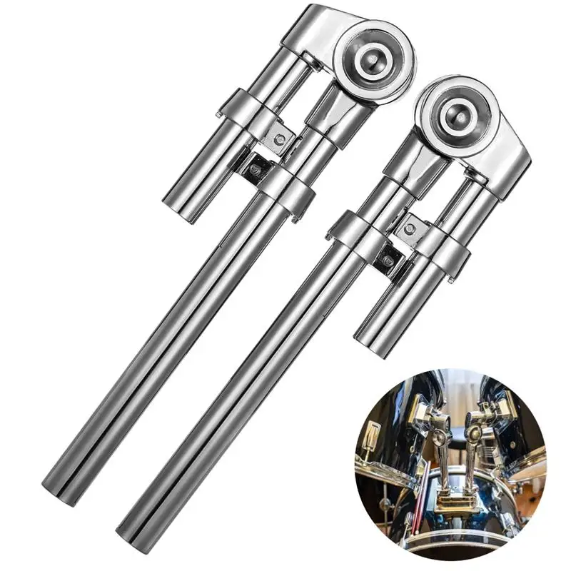 2Pcs Tom Drum Brackets Tom Mount Holder Arm Adjustable Mounting Holder Sturdy Metal Drum Replacement Stand Stable Support