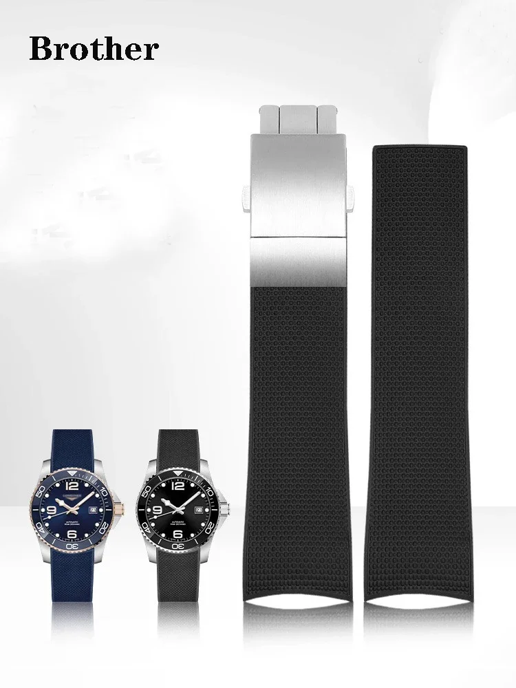 Cinturino In Gomma Fluorurata Per Longines Conquest Rubber Diving L3.742/644 Series Cinturino Per Orologio Sportivo Da Uomo 21Mm