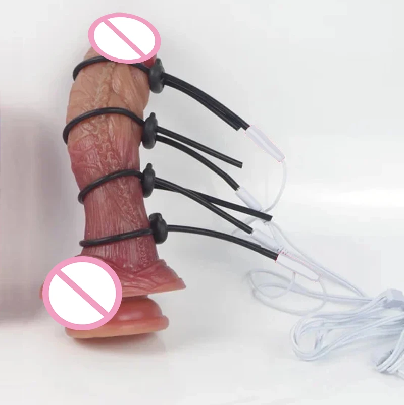 E stim Cock and Ball Loops Electric BDSM Penis Ring Stimulation Electro Shock Cockring Electrosex Electro Sex Toys Electric Sex Toys