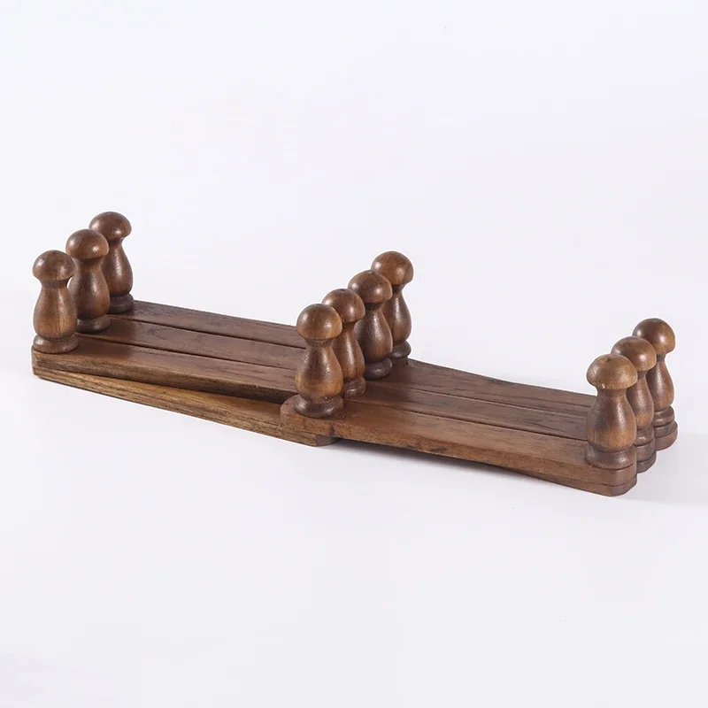 Solid Wood Telescopic Clothes Hanger, Foldable Hook, Thai, Pure Handmade, Artistic Decoration, Household