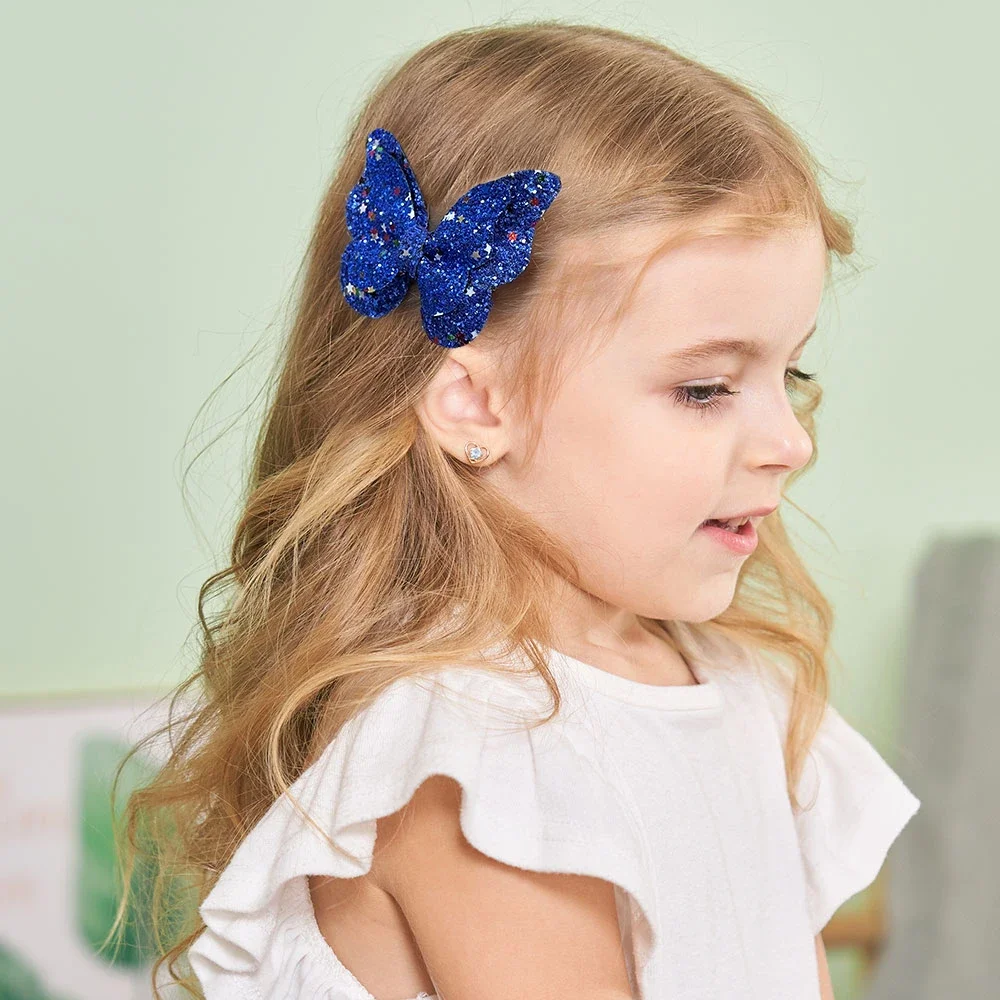 Set Di 10 Forcine A Farfalla Per Bambine In Tessuto: Fermagli Leggeri E Delicati Per Capelli, Decorazioni Moda Per Festa