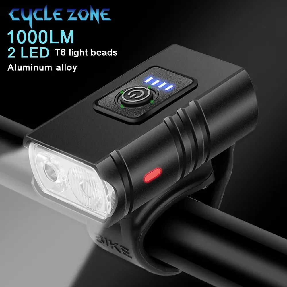 BK02 Bike Light T6 LED USB Rechargeable Bicycle Lights 6 Modes MTB ...