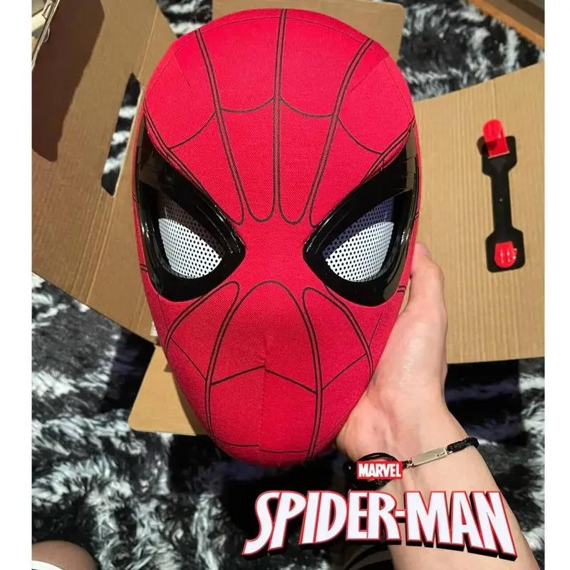 Electronic Mask Spider Man Mascara Spiderman Headgear Mask Cosplay Moving Eyes 1:1 Remote Control Elastic Toys Adults Kids Gift
