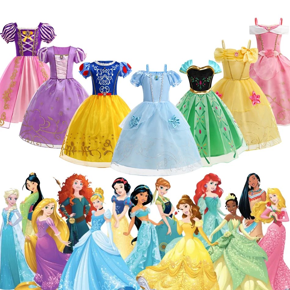Disney All Princesses Role Costume Party Fancy Vestido 2025