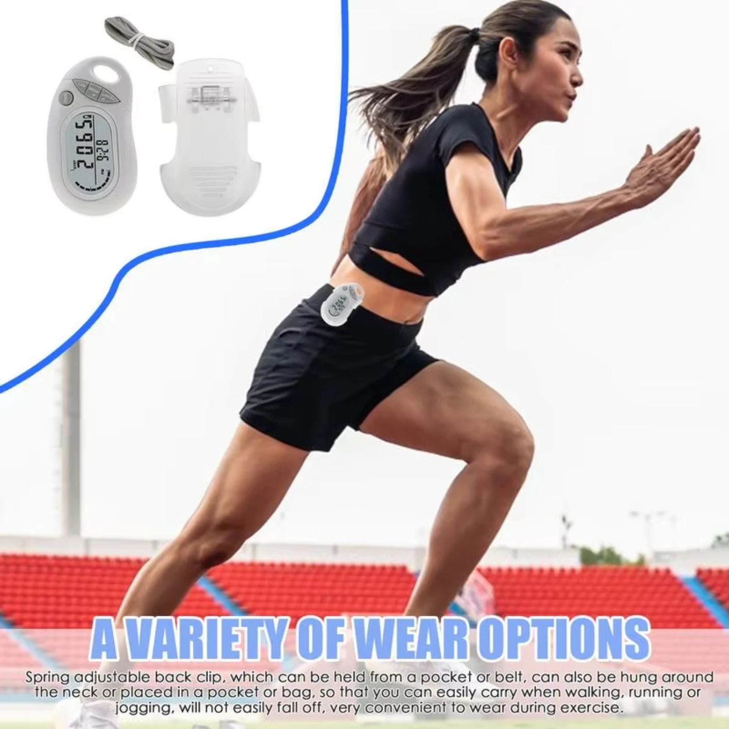 Odometer Walking Large Digital Display Pedometer Removable Clip Step Tracker Men Women Adults Seniors
