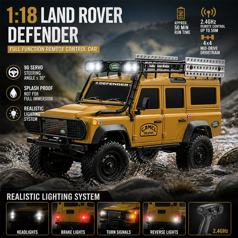 Crawler Buggy RC MN111 2B 1/24 4WD – Voiture Radiocommandée Tout-Terrain escaladant une pente inclinée