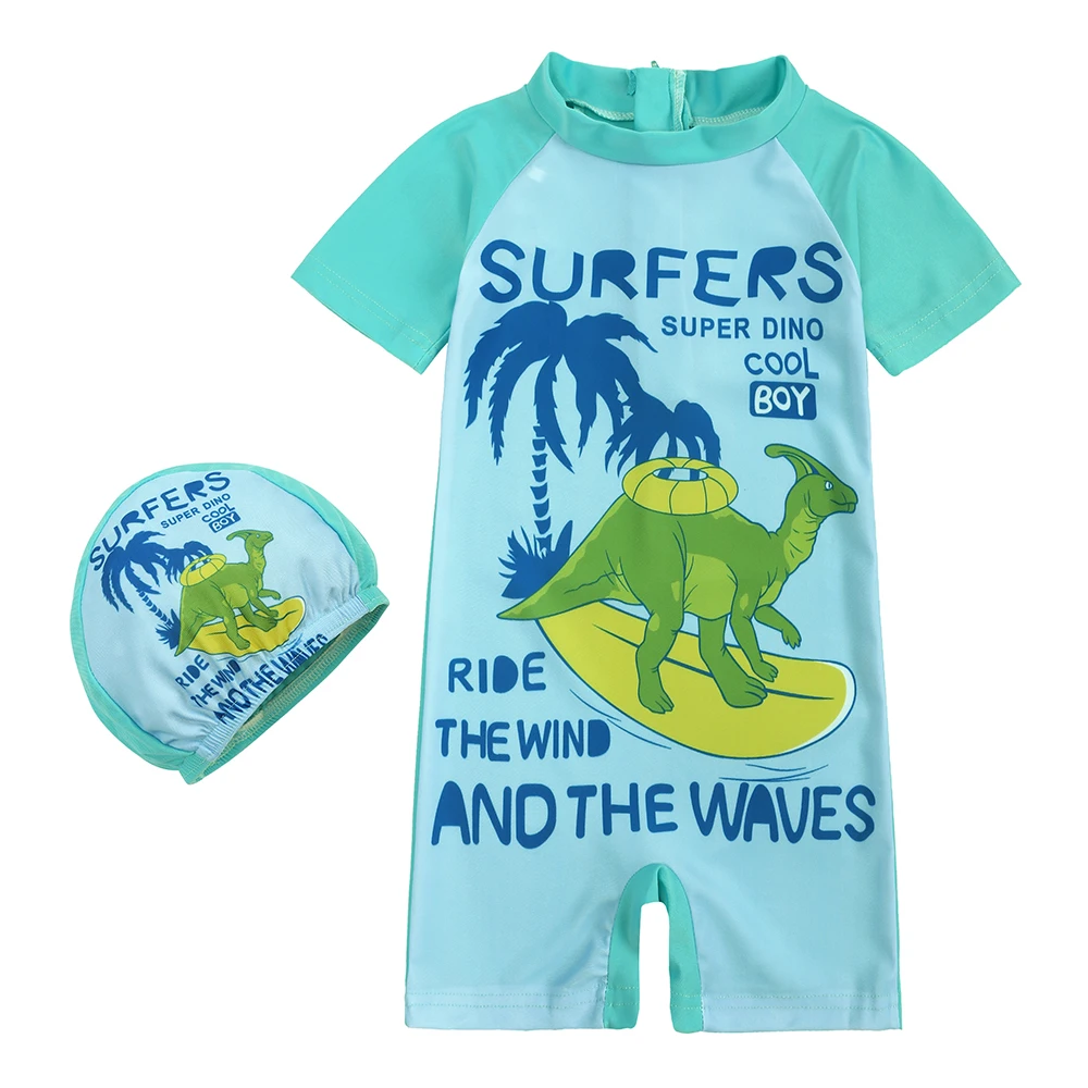 Kids Baby Swimwear 2Pcs Cap + Bodysuit Toddler Swimming Bathing Wetsuit For Children Boys Girls kids swimsuits