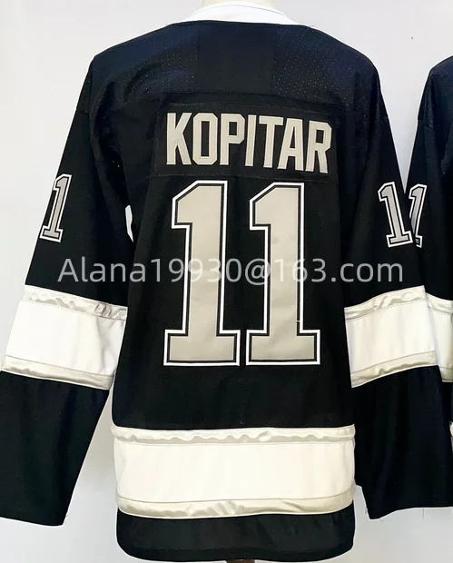 사용자 정의 아이스 하키 스티치 저지 이름 번호 Gretzky Kopitar Doughty Kempe Fiala 남성 여성 및 청소년을위한 유니폼