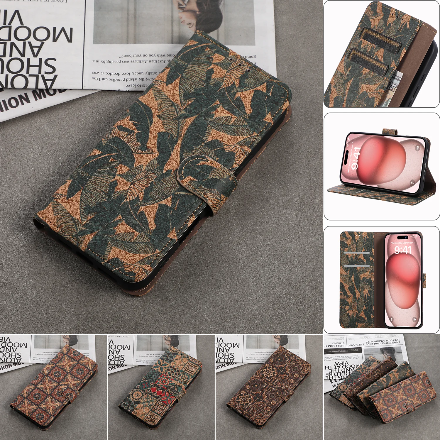Luxury Leather Classical Flip Wallet Card Case Cover