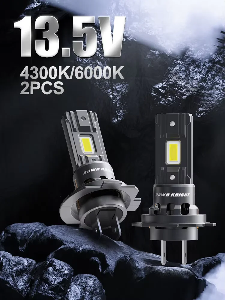 DAWN KNIGHT X1 H7 H18 H4 LED 전구 4300K 6000K 플러그 앤 플레이 1:1 미니 LED 헤드라이트 램프 12V 2개