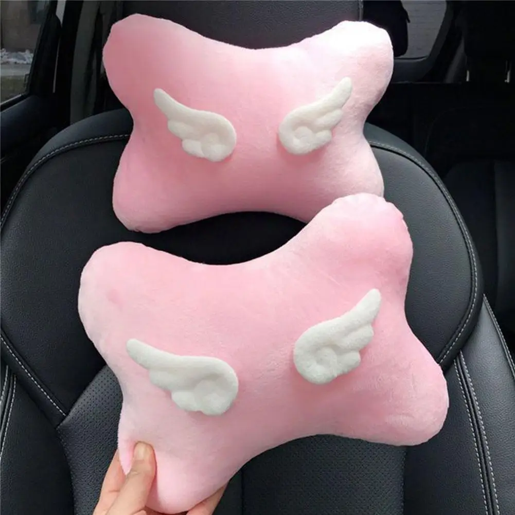 자동차 목 보호 머리 받침 부드러운 봉제 인형 자동차 베개, 크리에이티브 자동차 머리 받침 목 보호 베개, 앞 뒷좌석 등받이