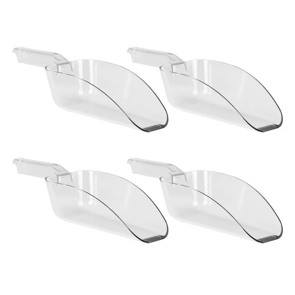

4pcs Scoops Freezer Bin Serving Shovels Scooper Service Scoop Scooping Grains Restaurant Bar Hotel Clear