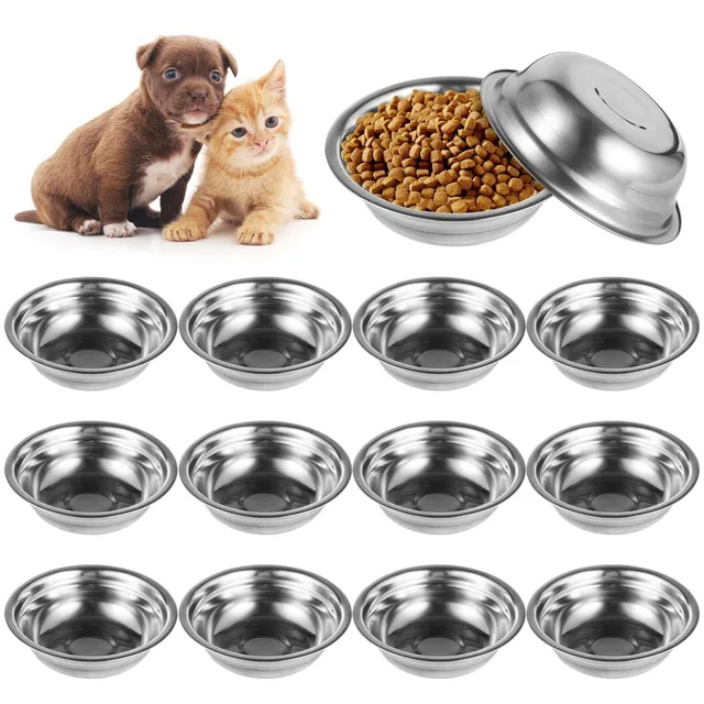 15Pcs Pet Bowls Stainless Steel Dog Cat Bowls Small Metal Water Dishes Whisker-Friendly Wide Flat Cat Food Plates Food Bowls 15Pcs Pet Bowls Stainless Steel Dog Cat Bowls Small Metal Water Dishes Whisker-Friendly Wide Flat Cat Food Plates Food Bowls