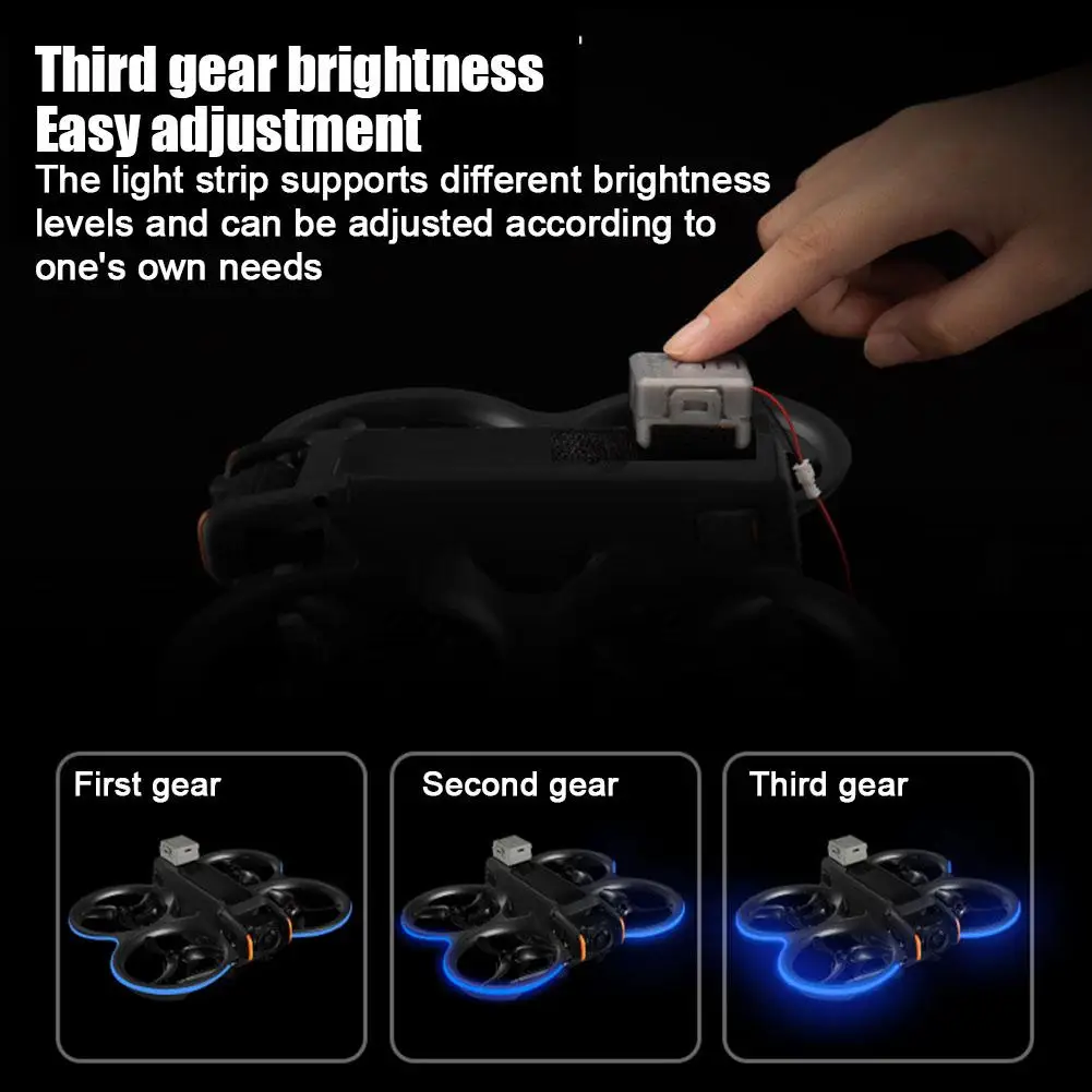 네온 라이트 스트립 방수 LED 야간 비행 경고 램프 벨트, 밝기 조절 가능, dji AVATA 2 트래버싱 머신, 1 세트, 신제품