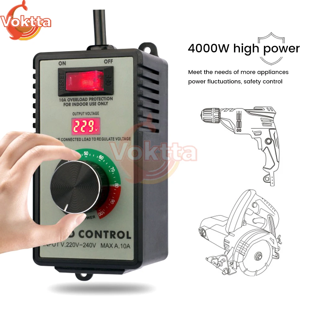 Interruptor Controlador de Velocidade do Motor Display Led Regulador de Tensão Variável Ferramenta Portátil Stepless 110v 220v 4000w