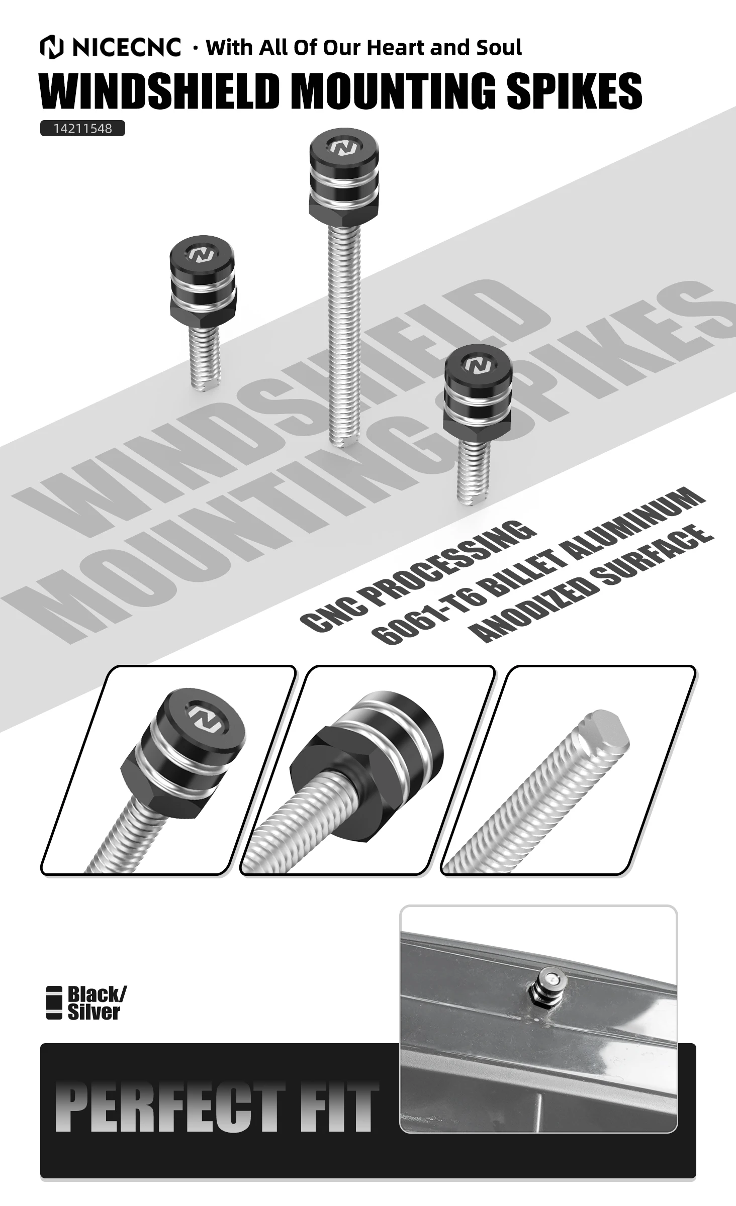 Für Harley Street Glide FLHX 2014–2023, Windschutzscheiben-Montagespikes, Schrauben, Street Glide Special FLHXS 2014–2023, ST FLHXST 2022–23 – Detail 7
