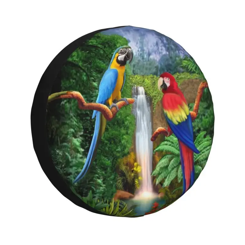 

Macaw Tropical Parrot Birds Spare Tire Cover for Mitsubishi Pajero Psittacine Bird SUV RV 4x4 Car Wheel Protectors Accessories