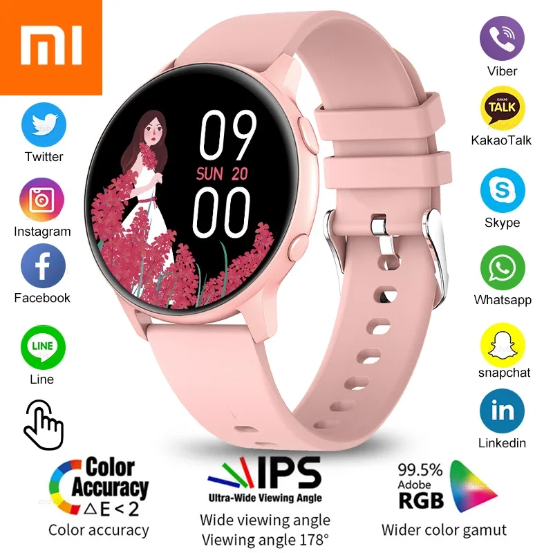 Xiaomi New Smart Watch Women Full Touch Screen Sport Fitness Watch Ip67 Bluetooth Impermeabile Per Android Ios Smartwatch Men + Box