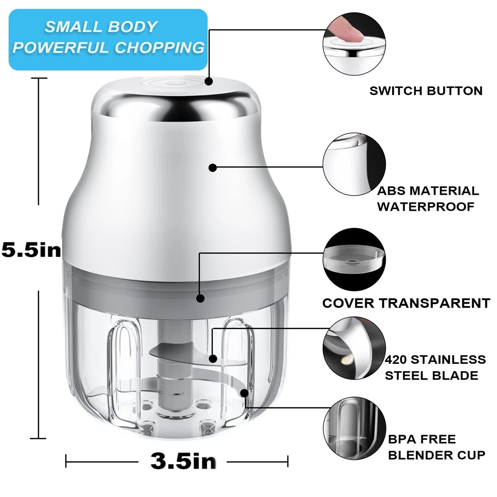 Mini hachoir électrique portable, café, épices viandes etc - Home Gadgets