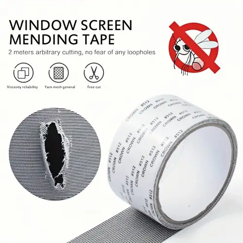 1 roll 2M Strong Self-Adhesive Window Screen Repair Tape - Cover Holes and Tears, Keep Insects Out  Window Screen Mosquito Net - Image 2
