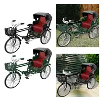 Chinese Style 1:12 Scale Tricycle Model Lifelike Landscape Ornament Decor Metal 2