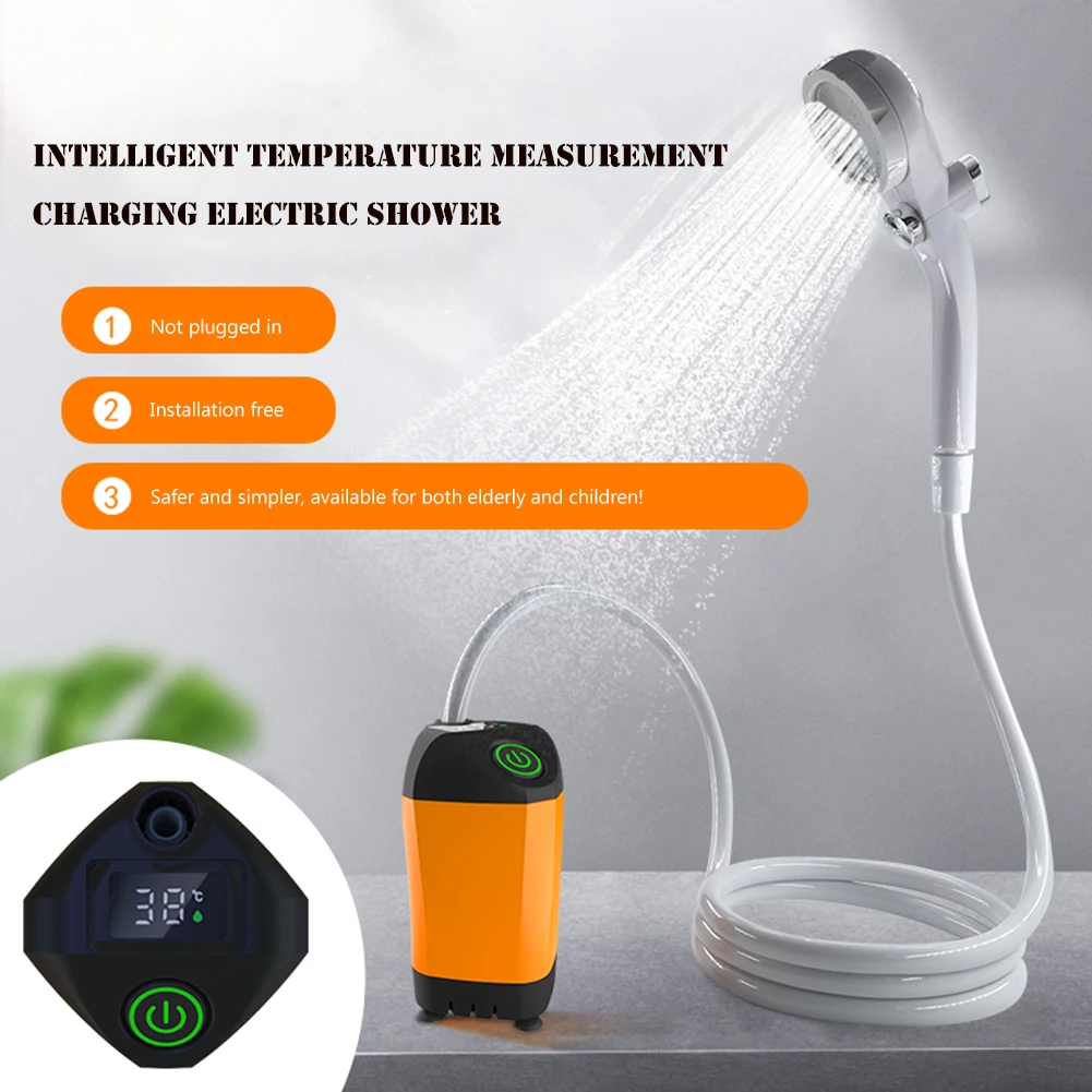 Electric Shower Pump Portable Hiking Camping Shower IPX7 Waterproof Easy To Use for Backpacking Travel Beach Pet shower pump