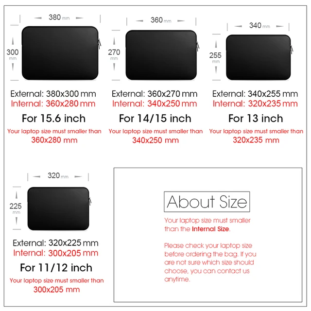 Универсальный Чехол Для Ноутбука 11-16 Дюймов Для MacBook Matebook Retina 14 Дюймов Xiaomi Huawei HP Dell - Рукав На Молнии И... 6