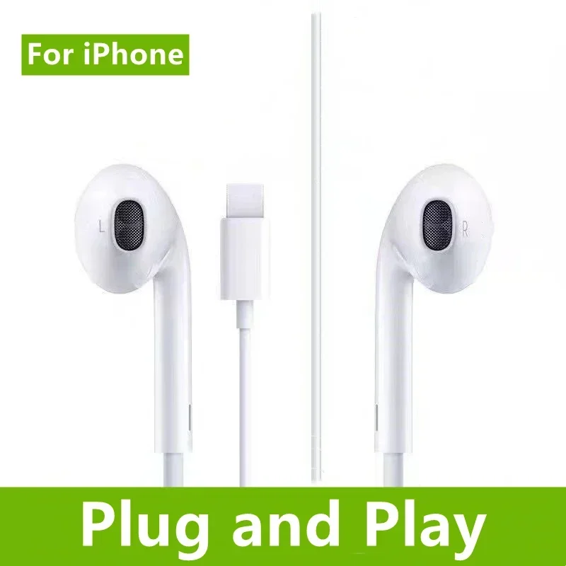 

Plug And Play For iPhone IOS Jack Wired Earphones HiFi Bass Stereo Earbuds Sports Music Headphones With Mic Headset Original